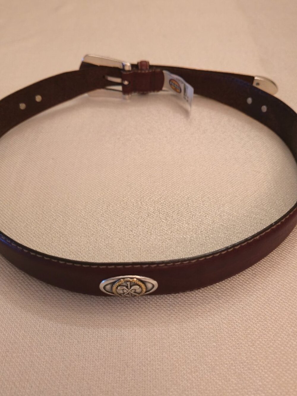 Fossil Vintage Italian Leather Golf Medallion Belt Size 32